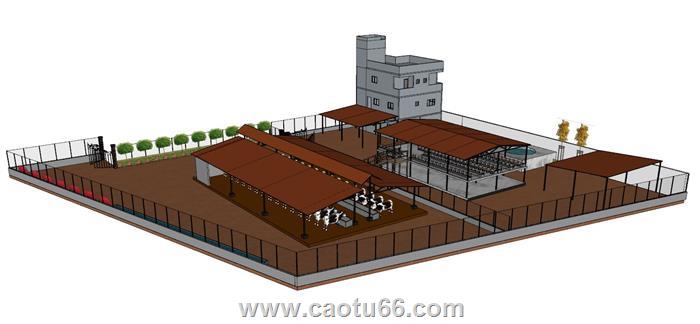养殖场奶牛场牲畜SU模型 1