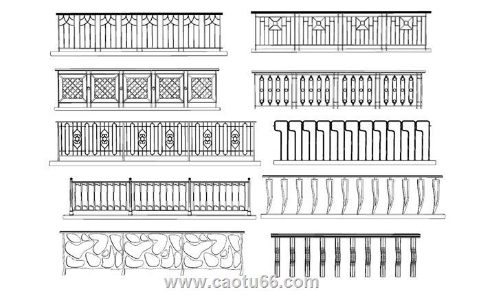 铁艺栏杆护栏SU模型 1