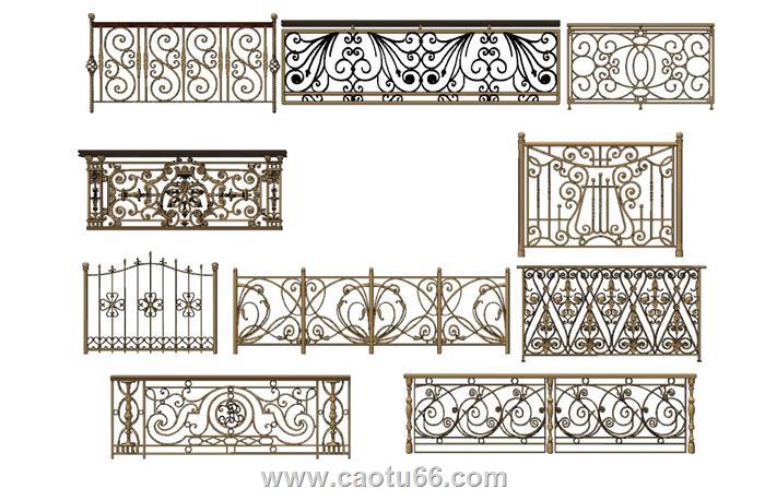 欧式铁艺栏杆SU模型 1