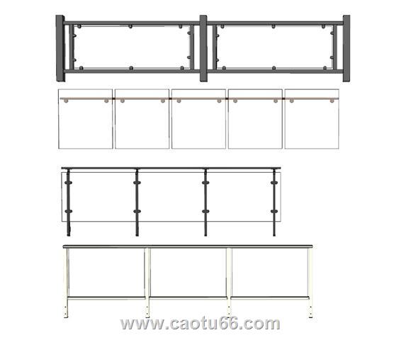 阳台栏杆SU模型 1
