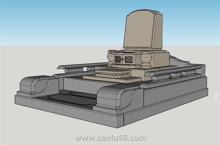 墓地坟墓SU模型 1