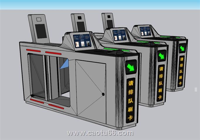 安检闸机刷卡SU模型 1