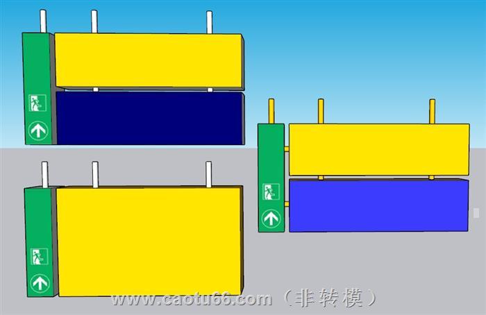 候车厅LED指示牌SU模型 1