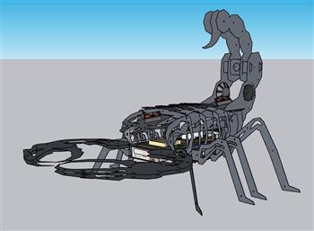 机器人蝎子毒蝎SU模型 免费sketchup模型下载