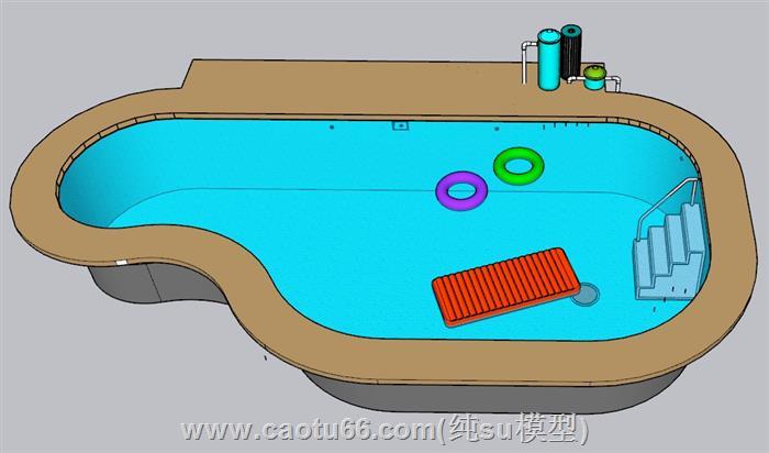 游泳池SU模型 1