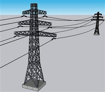 电线塔 高压 电线 电厂