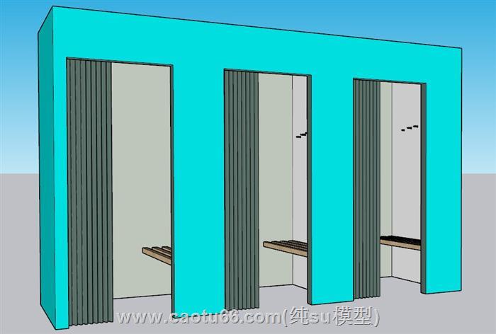 服装店更衣室更衣间SU模型 1
