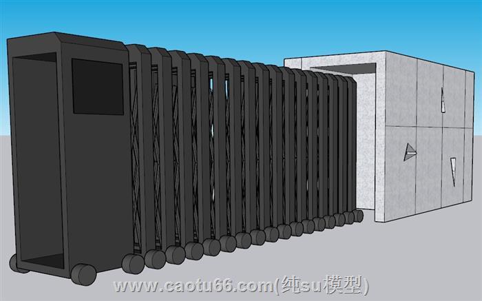 学校电动大门SU模型