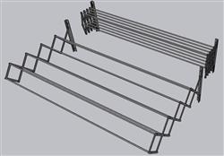 伸缩毛巾晾衣架SU模型 免费sketchup模型下载