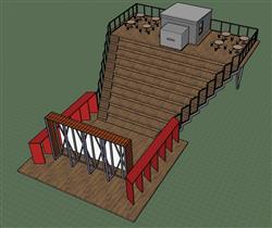 度假屋舞台阶梯SU模型 免费sketchup模型下载
