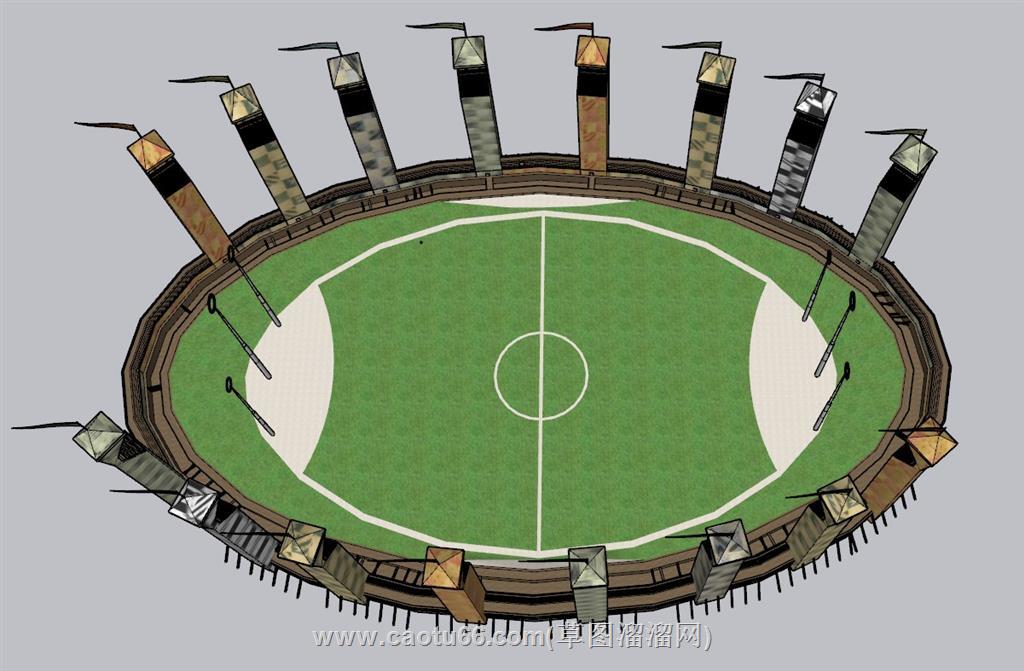 哈利波特魁地奇球场场景SU模型 1