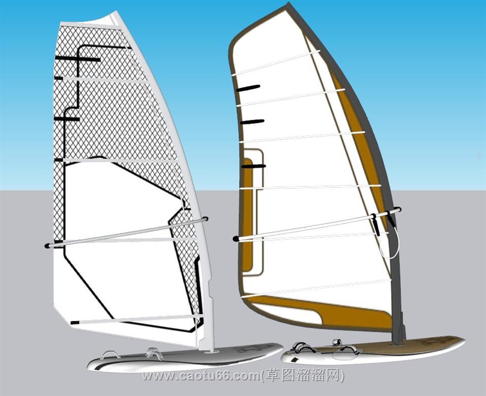 帆船水上滑板SU模型 1