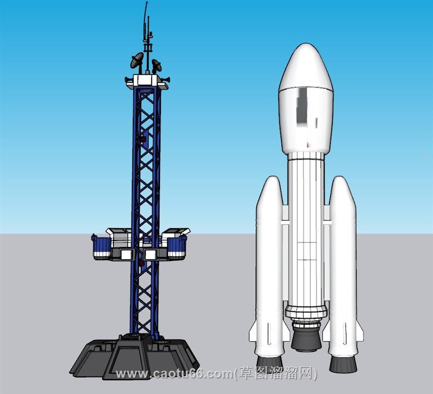 通信信号塔火箭SU模型 1