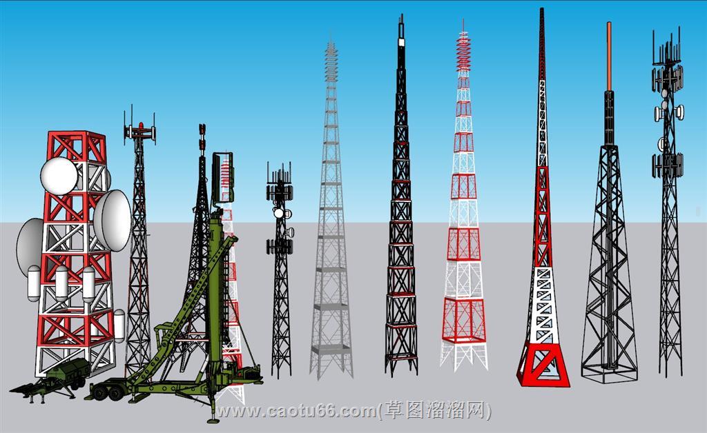 信号塔通信塔电塔SU模型 1