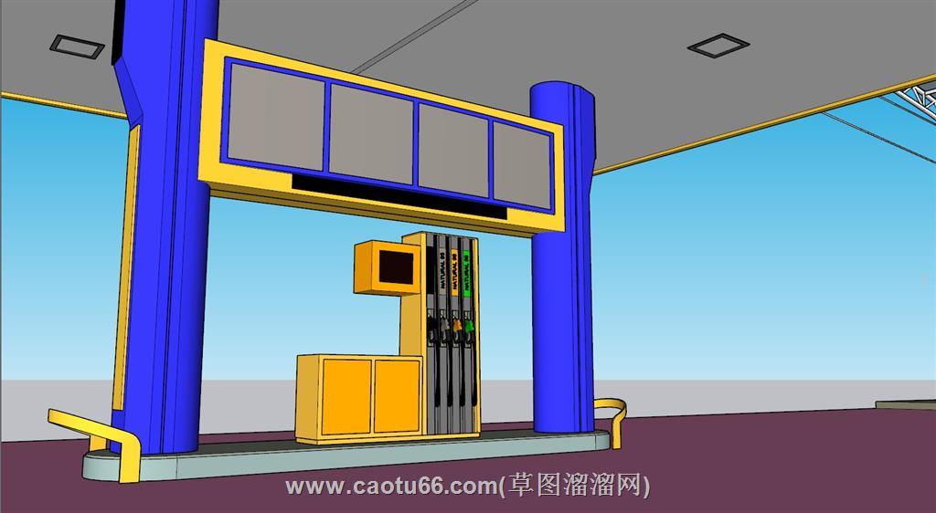 加油站加油枪SU模型 2