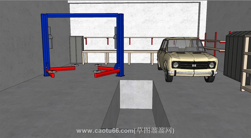 汽车维修SU模型 1