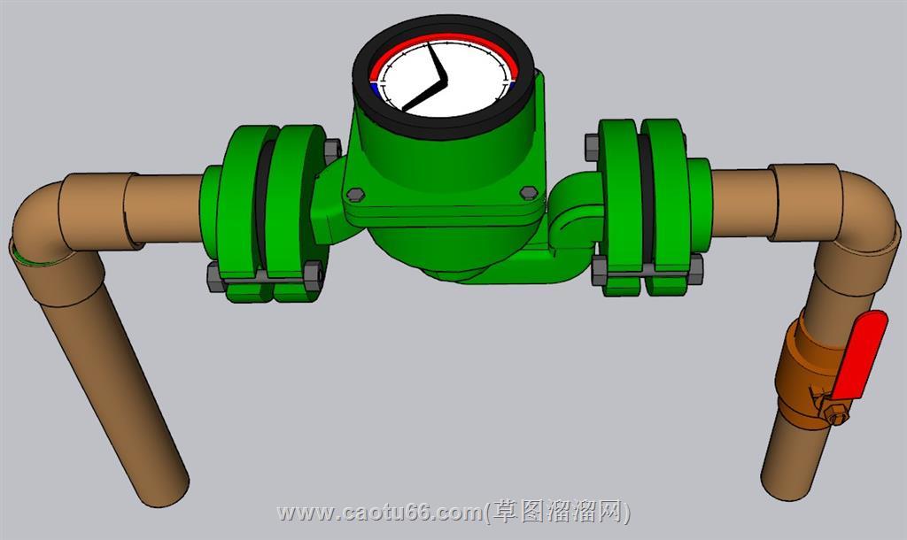 水表水阀阀门SU模型 1