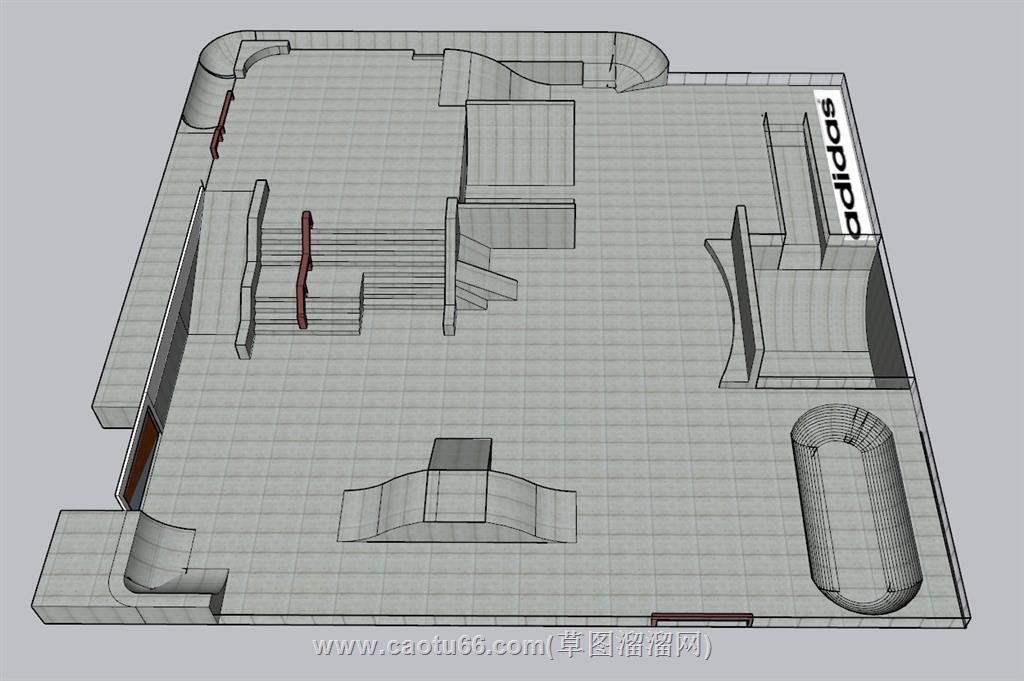 滑板场SU模型 1