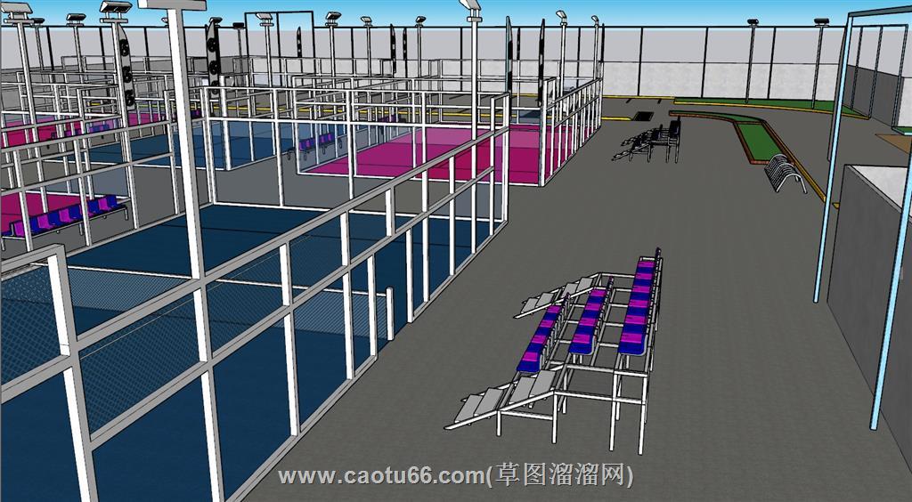 私人运动场会所SU模型 3