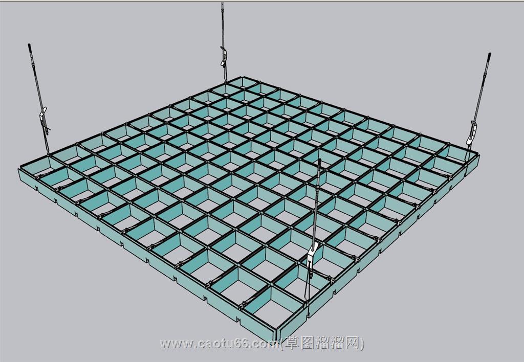 轻钢龙骨吊顶SU模型 1