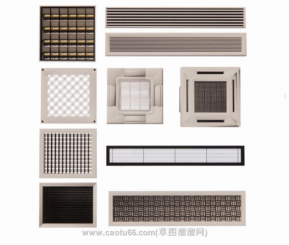 空调排风口SU模型 1