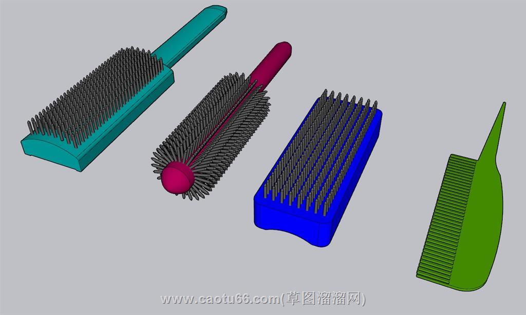 梳子化妆梳妆SU模型 1