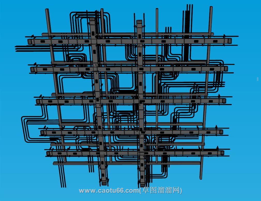 管道吊顶SU模型 1