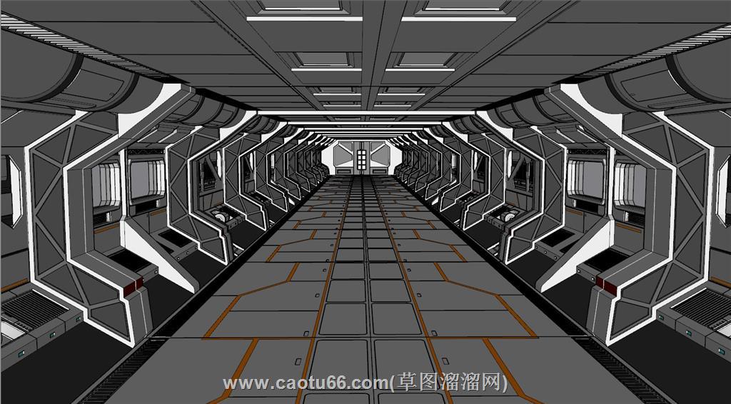 空间站太空舱飞船SU模型 1