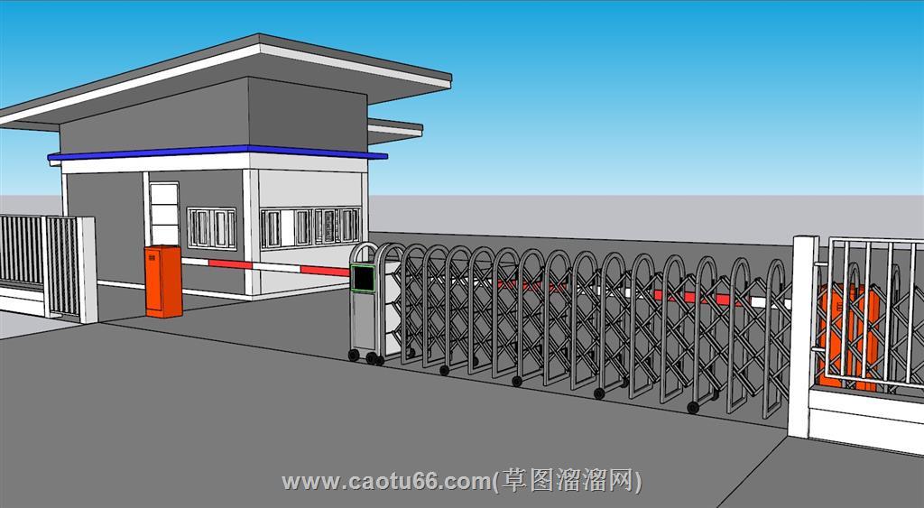 大门口电动门SU模型 1