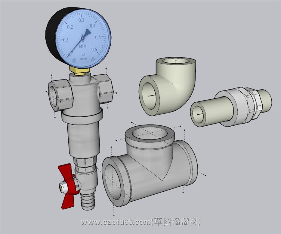 五金水管SU模型 1