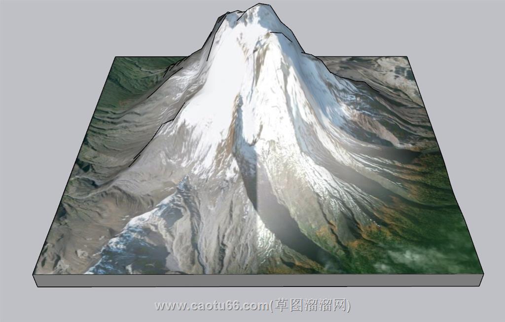 雪山山脉山体SU模型 1