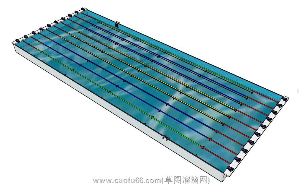 比赛游泳池SU模型 1