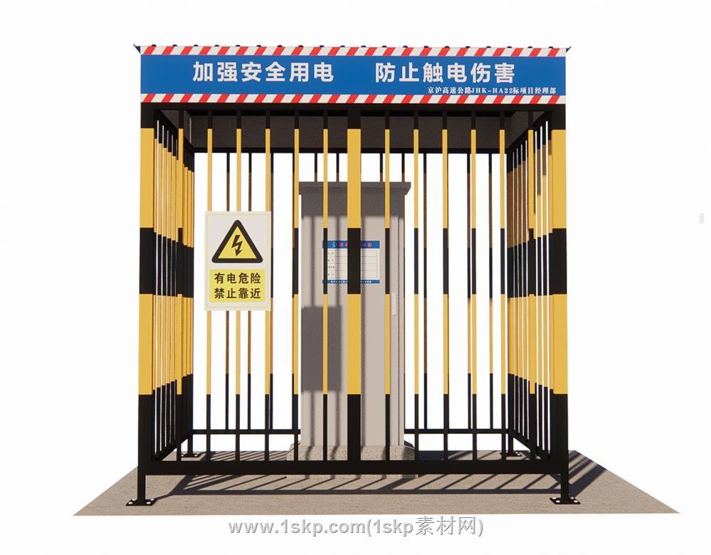 工地配电箱防护棚SU模型 1