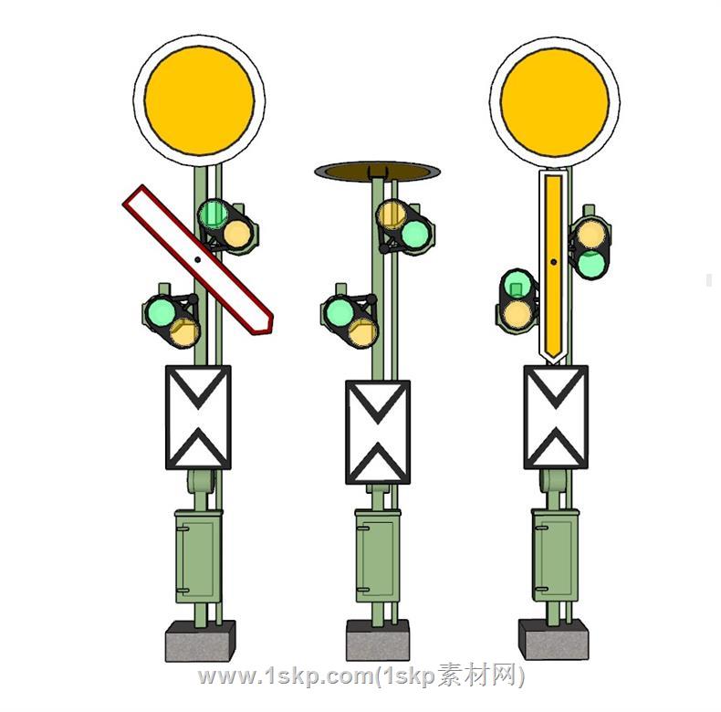 铁道信号灯铁路SU模型 1