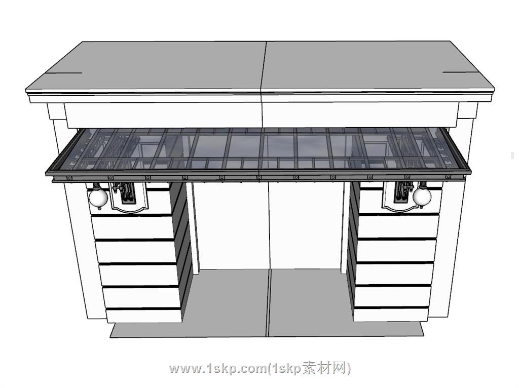 挡雨棚遮阳棚SU模型 3