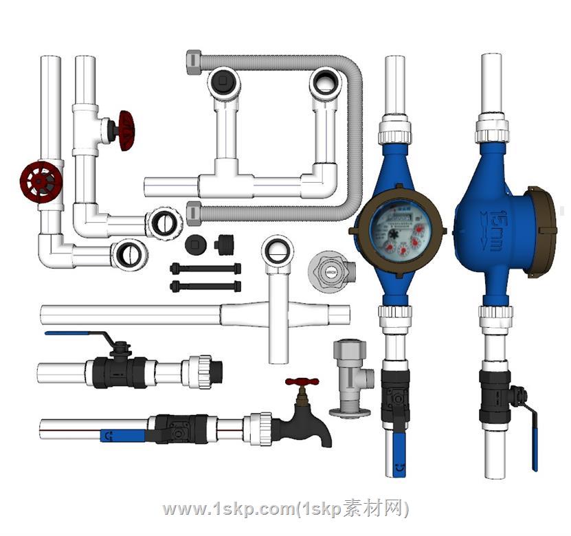 阀门管道水表SU模型 1