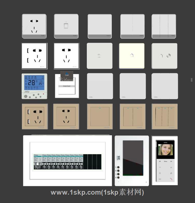 开关房卡空开SU模型 1