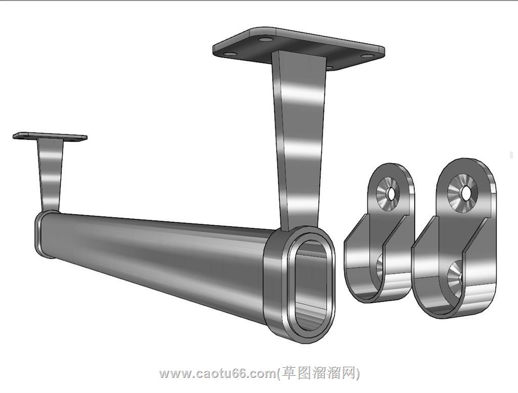 衣柜五金挂杆SU模型 1