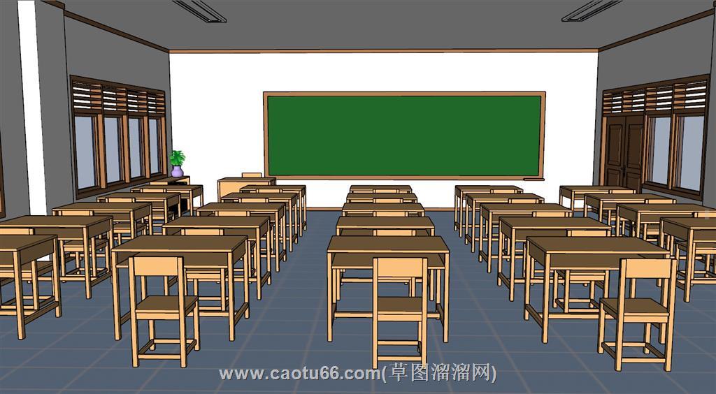 课堂教室SU模型 1