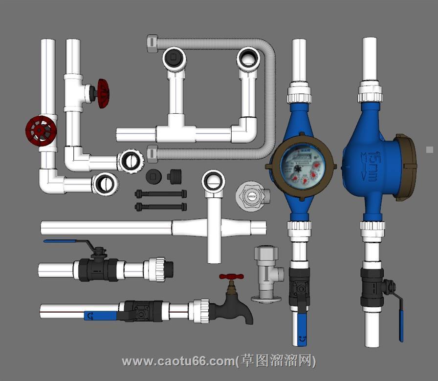 水管水表阀门SU模型 1