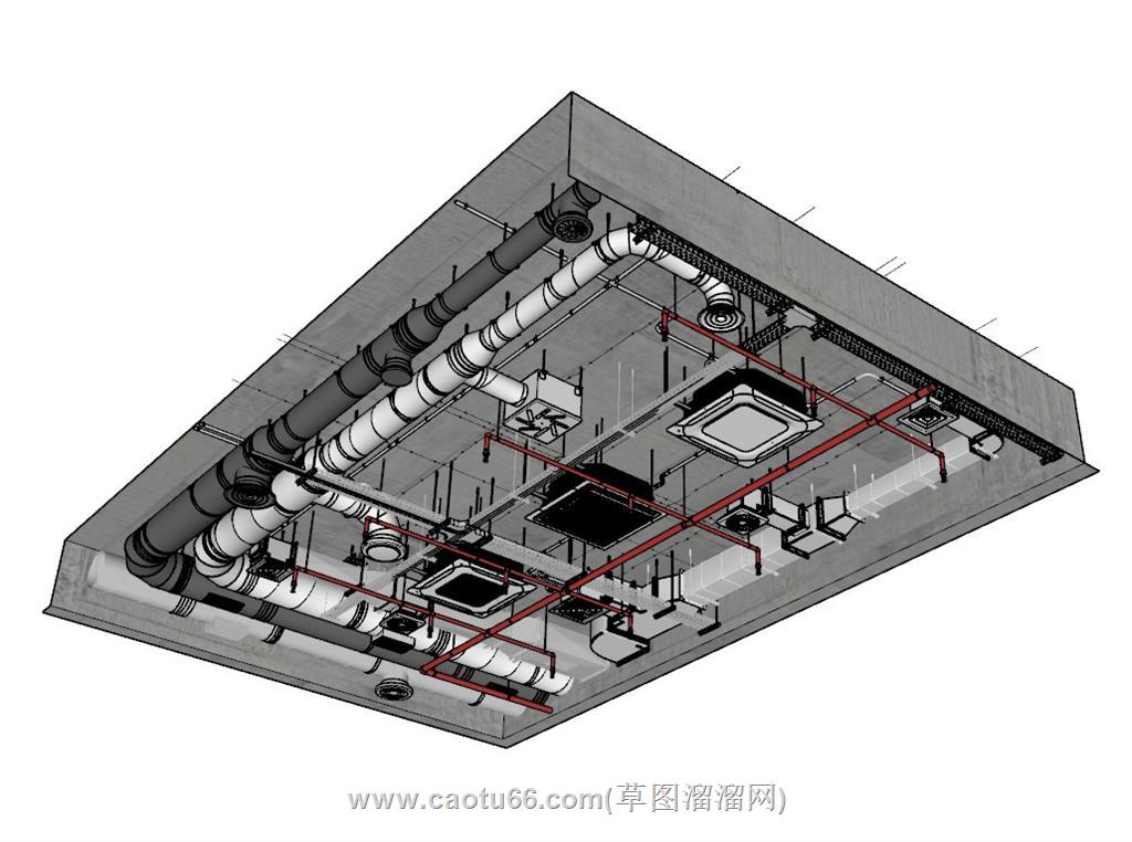 工业风管道SU模型 1