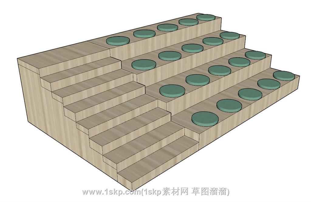 观众席阶梯台阶SU模型 2