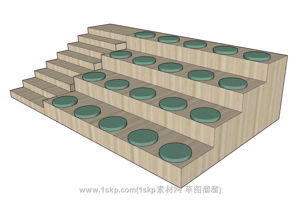 观众席阶梯台阶SU模型 1