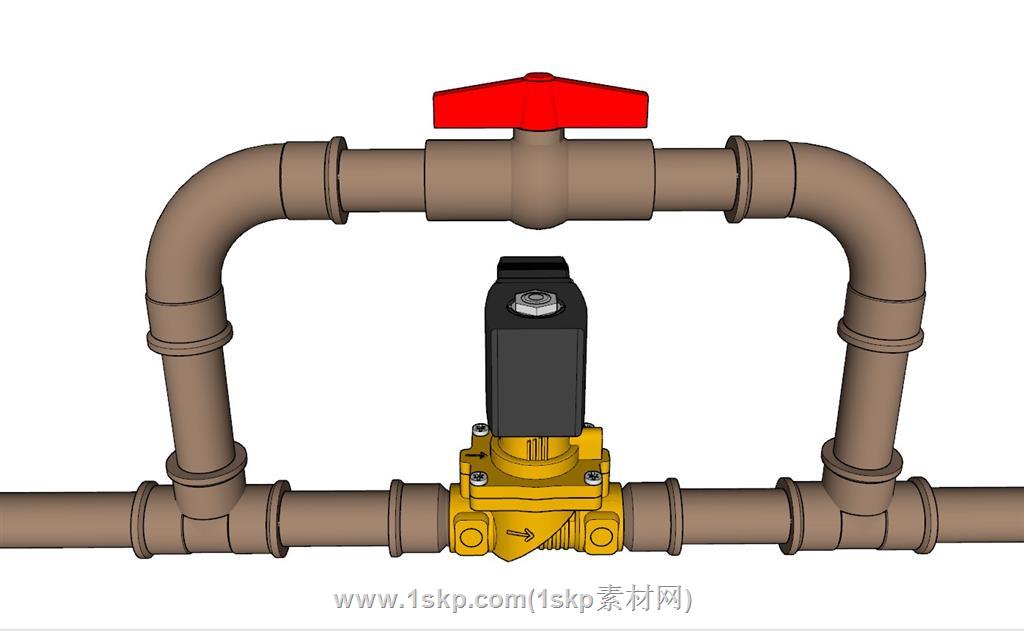 水管阀门开关SU模型 1