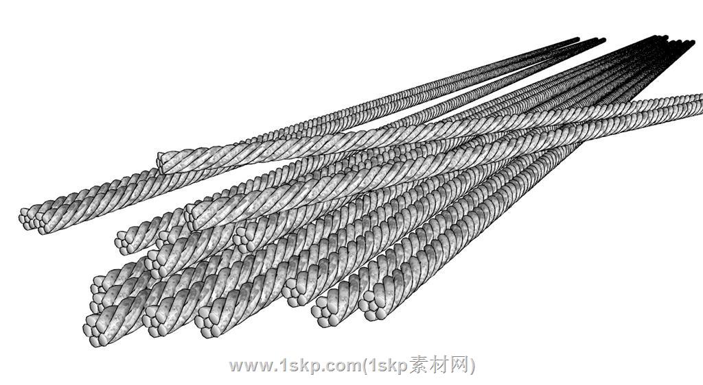 钢筋钢丝绳工程SU模型 1