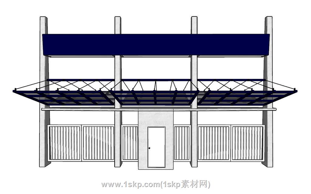 停车棚SU模型 1