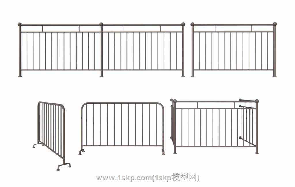 不锈钢栏杆SU模型 1