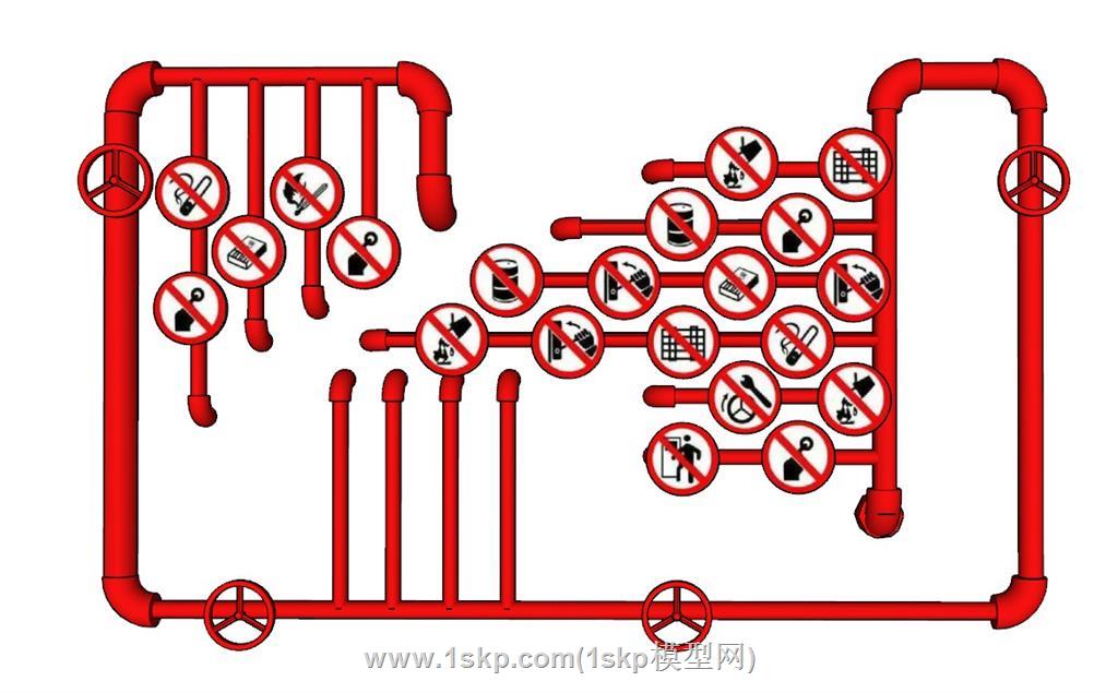 消防管道SU模型 1