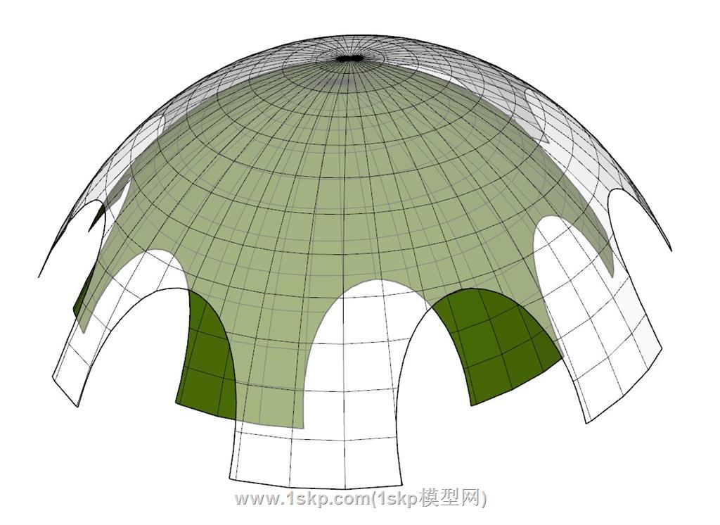 天幕帐篷SU模型 1