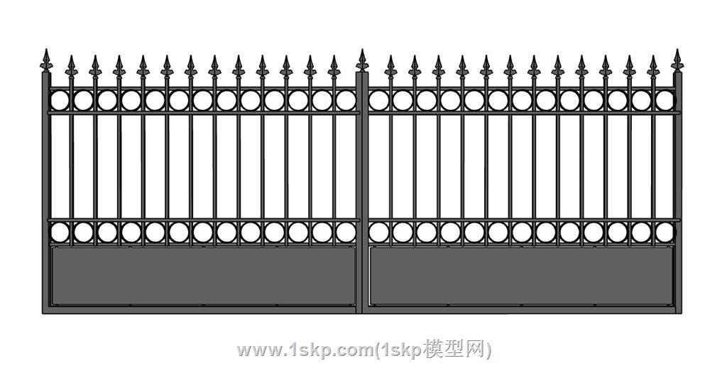 PB3构建铁艺围墙SU模型 1